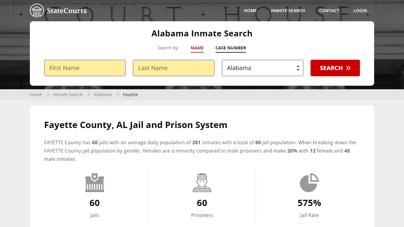 Fayette County, AL Inmate Search - StateCourts
